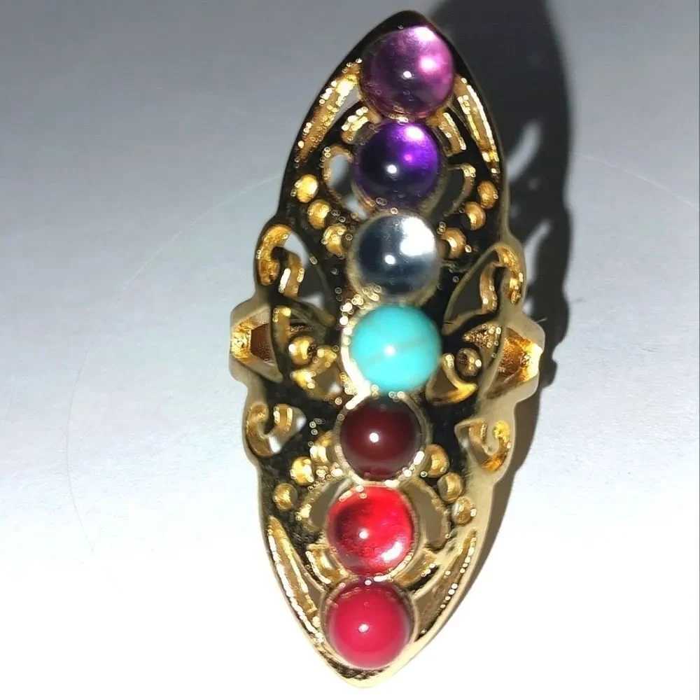 Hand crafted vintage bohemian turquoise ring